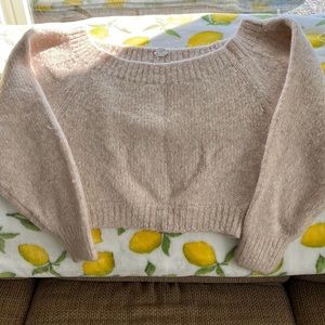 Off the shoulder crop sweater